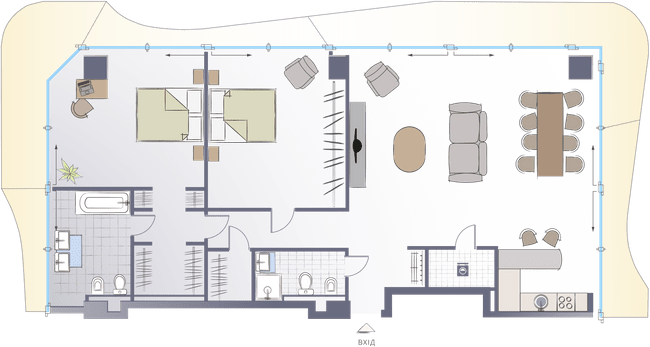 2-кімнатна 160.43 м² в ЖК Signature від 85 400 грн/м², Київ