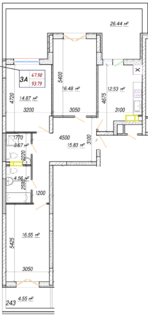 3-кімнатна 93.79 м² в ЖК Вудсторія від 18 750 грн/м², Київ