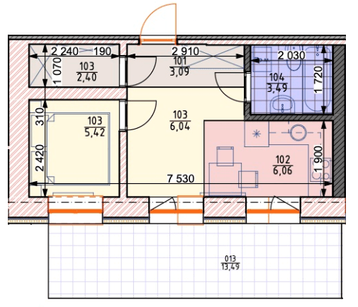 1-кімнатна 26.51 м² в ЖК Home Smart House від 12 000 грн/м², м. Бориспіль
