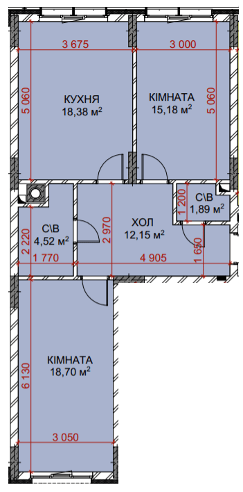 2-кімнатна 70.82 м² в ЖК Riverside від 28 500 грн/м², с. Погреби