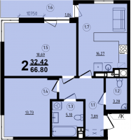 2-комнатная 66.8 м² в ЖК Globus Central Park от 59 300 грн/м², Львов