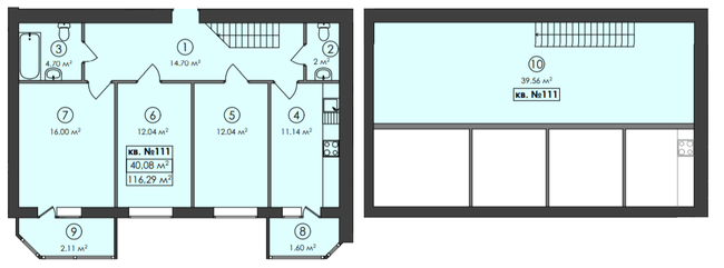 Двухуровневая 116.29 м² в ЖК Family-2 от 22 350 грн/м², с. Гатное