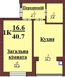 1-комнатная 40.7 м² в ЖК Дмитровский от 15 500 грн/м², с. Дмитровка