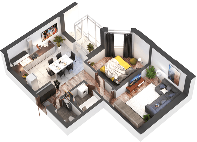 2-комнатная 62.88 м² в ЖК Гранд Бурже от 20 215 грн/м², г. Буча