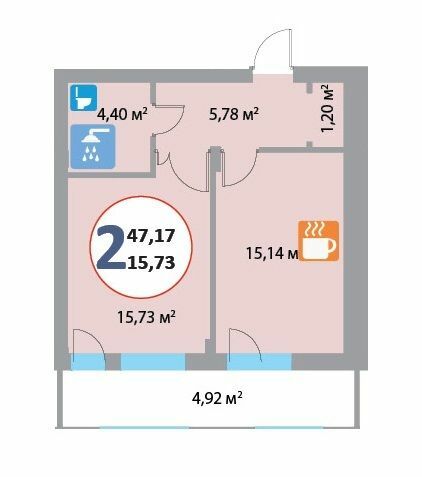 1-комнатная 47.17 м² в ЖК Эко-дом на Надежной от 16 500 грн/м², Львов