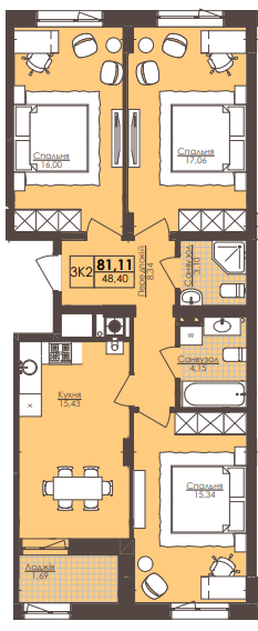 3-кімнатна 81.11 м² в ЖК Леополь Таун від 12 000 грн/м², Львів