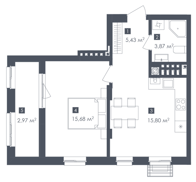 1-комнатная 43.75 м² в ЖК Малоголосківські пагорби от 24 050 грн/м², Львов