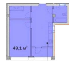 1-комнатная 49.1 м² в ЖК Олимпийский от 18 500 грн/м², Днепр