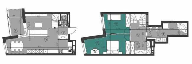 Дворівнева 92.17 м² в ЖК Парус City від 25 100 грн/м², Львів