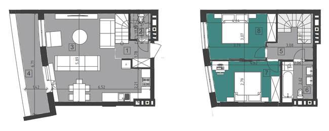 Дворівнева 79.7 м² в ЖК Парус City від 26 700 грн/м², Львів