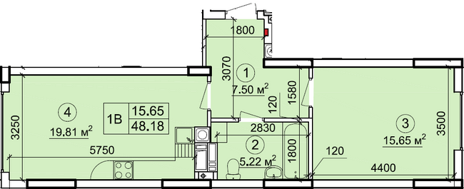 1-кімнатна 48.18 м² в ЖК Петрівський квартал від 15 500 грн/м², с. Святопетрівське