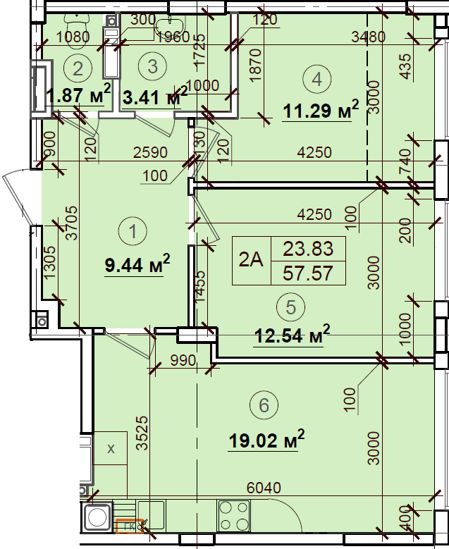 2-кімнатна 57.57 м² в ЖК Петрівський квартал від 17 000 грн/м², с. Святопетрівське
