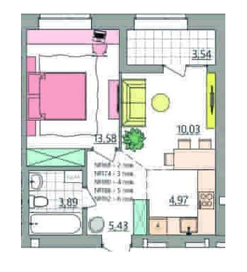 1-кімнатна 41.44 м² в ЖК Синергия Glass від 19 550 грн/м², Рівне