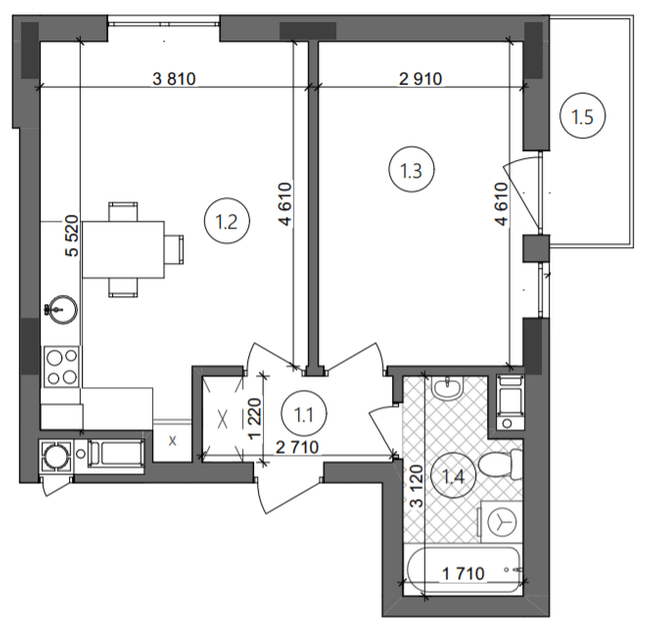 1-комнатная 43.41 м² в ЖК Фруктовая аллея от 19 000 грн/м², Львов