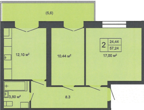 2-комнатная 57.24 м² в ЖК Кленовий Парк от 14 000 грн/м², г. Трускавец