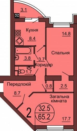 1-комнатная 65.2 м² в ЖК София Клубный от 24 000 грн/м², с. Софиевская Борщаговка
