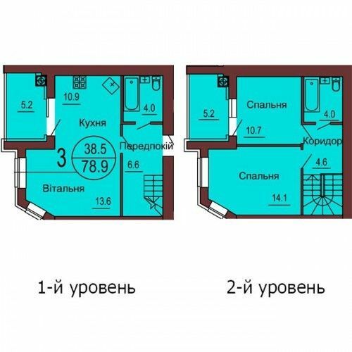 Двухуровневая 78.9 м² в ЖК София Клубный от 30 000 грн/м², с. Софиевская Борщаговка