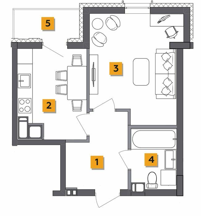 1-кімнатна 34.87 м² в ЖК Basa city від 19 800 грн/м², с. Ходосівка