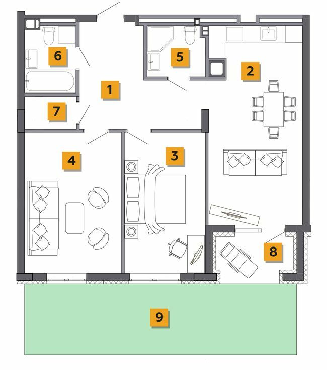 2-кімнатна 77.52 м² в ЖК Basa city від 25 000 грн/м², с. Ходосівка