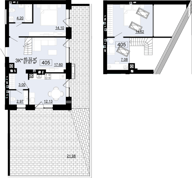Дворівнева 97.67 м² в ЖК City Lake від 19 500 грн/м², с. Шевченкове