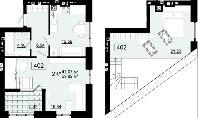 Дворівнева 69.82 м² в ЖК City Lake від 17 500 грн/м², с. Шевченкове