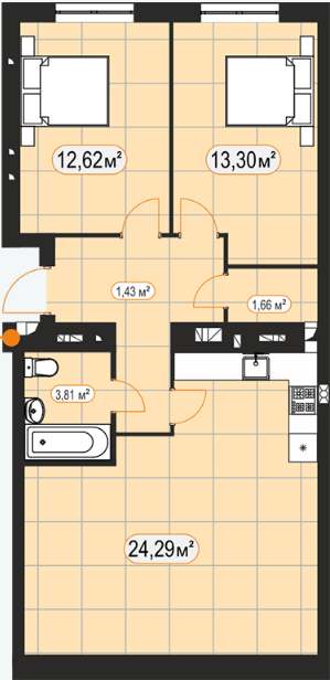 2-кімнатна 66.9 м² в ЖК Баск&Вілль від 12 800 грн/м², м. Ірпінь