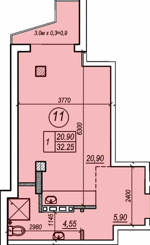 1-комнатная 32.25 м² в ЖК Apart Royal от 42 950 грн/м², Одесса