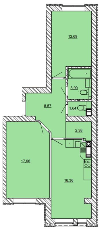 2-кімнатна 63.2 м² в ЖК Найкращий квартал від 27 400 грн/м², м. Ірпінь