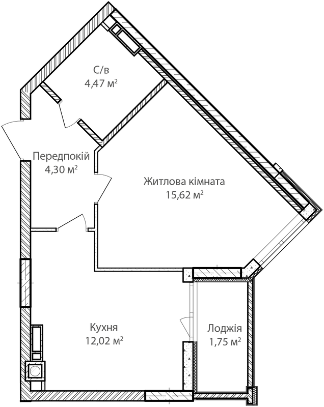 1-кімнатна 38.16 м² в ЖК Синергія Сіті від 22 000 грн/м², м. Ірпінь
