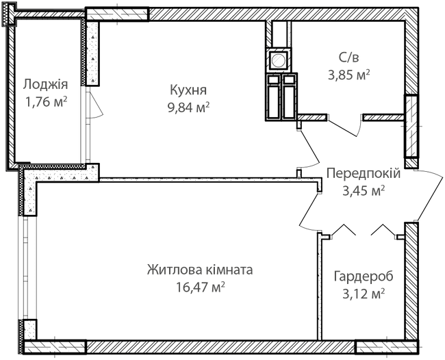 1-кімнатна 38.49 м² в ЖК Синергія Сіті від 22 000 грн/м², м. Ірпінь
