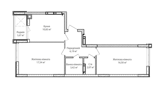 2-кімнатна 58.22 м² в ЖК Синергія Сіті від 19 200 грн/м², м. Ірпінь