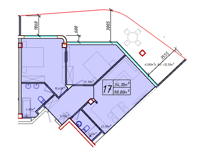 2-кімнатна 90 м² в ЖК Graf у моря від 42 600 грн/м², Одеса