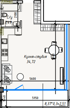 1-кімнатна 40.81 м² в ЖК ITown від 36 950 грн/м², Одеса