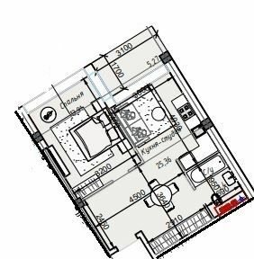 1-кімнатна 44.25 м² в ЖК ITown від 37 950 грн/м², Одеса