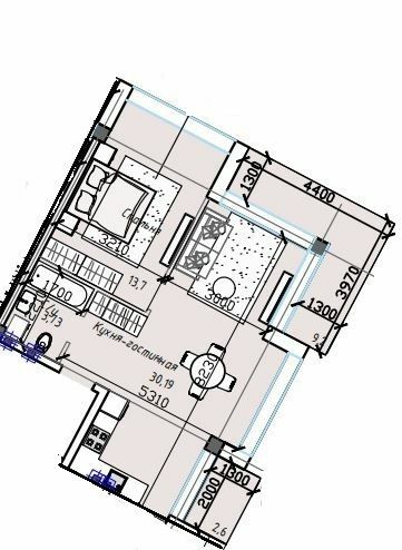 1-кімнатна 51.16 м² в ЖК ITown від 37 950 грн/м², Одеса