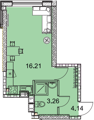 Студія 24.17 м² в ЖК Manhattan від 23 150 грн/м², Одеса