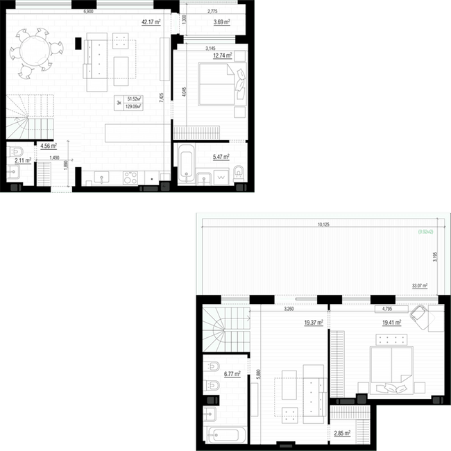 Дворівнева 129.06 м² в ЖК PARKTOWN від 24 000 грн/м², смт Гостомель