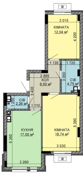 2-кімнатна 63.79 м² в ЖК Найкращий квартал-2 від 23 400 грн/м², смт Гостомель