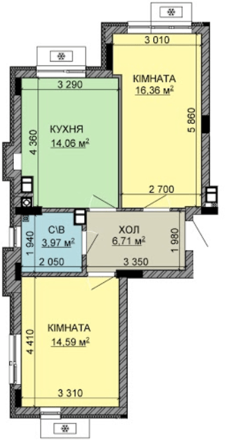 2-кімнатна 55.69 м² в ЖК Найкращий квартал-2 від 18 600 грн/м², смт Гостомель