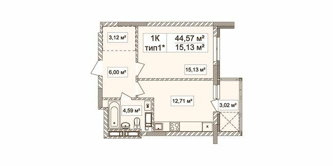 1-комнатная 44.57 м² в ЖК Лукьяновский каскад от 29 550 грн/м², Киев