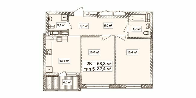 2-кімнатна 68.3 м² в ЖК Лук'янівський каскад від 36 284 грн/м², Київ