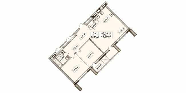 3-кімнатна 86.38 м² в ЖК Лук'янівський каскад від 35 188 грн/м², Київ