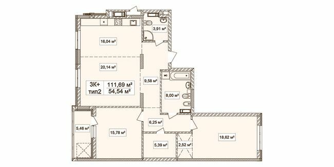 3-кімнатна 111.69 м² в ЖК Лук'янівський каскад від 35 188 грн/м², Київ