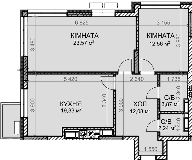 2-комнатная 73.65 м² в ЖК Клубный дом-2 от 30 500 грн/м², Киев