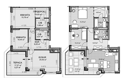 Двухуровневая 74.12 м² в ЖК Клубный дом-2 от 30 500 грн/м², Киев
