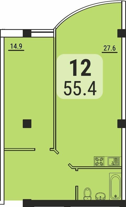 1-кімнатна 55.4 м² в ЖК Море від 33 250 грн/м², Одеса