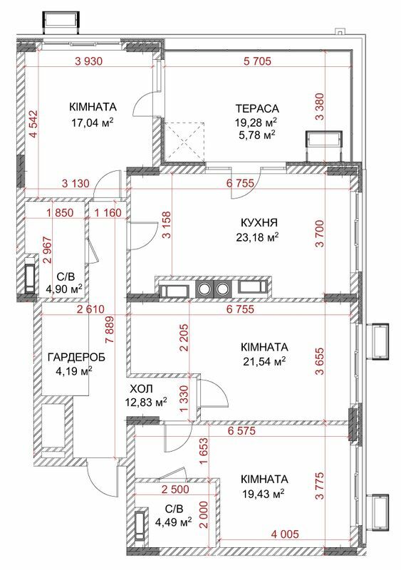 3-кімнатна 113.39 м² в ЖК Riverside від 28 000 грн/м², с. Погреби