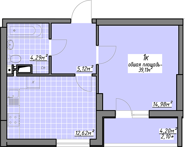 1-кімнатна 39.11 м² в ЖК Одеські традиції від 24 350 грн/м², Одеса