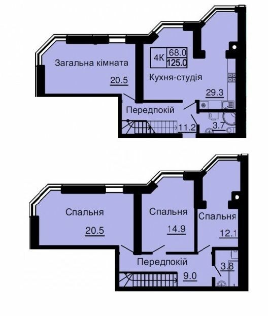 Двухуровневая 125 м² в ЖК Sofia Nova от 35 000 грн/м², с. Новоселки