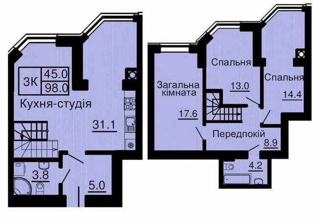 Двухуровневая 98 м² в ЖК Sofia Nova от 35 000 грн/м², с. Новоселки